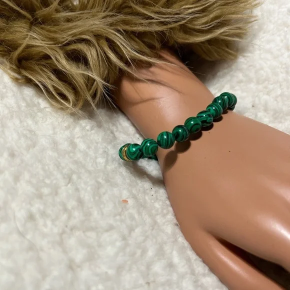 Bracelet 8.5mm Malachite Anxiety Calming Protection - Picture 2 of 8